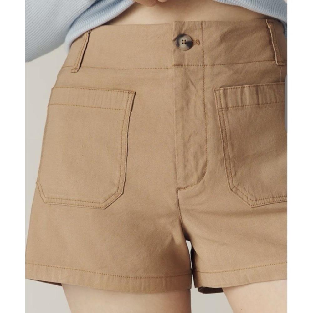 Anthropologie Maeve Women Size 31 The Colette High Rise Shorts Linen Blend Brown